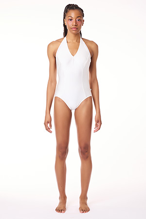 카라 벨벳 레오타드(화이트)