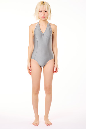 카라 벨벳 레오타드(라이트그레이)