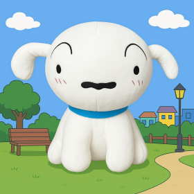 흰둥이 대형 인형 35cm