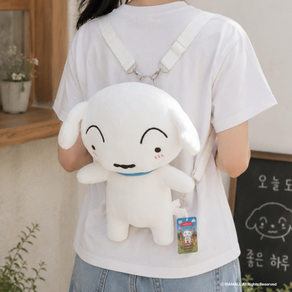 흰둥이 인형 가방 백팩