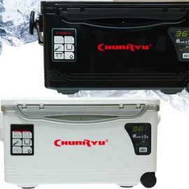 [천류] 아이스박스 36L 바퀴형 캐리어 -블랙-