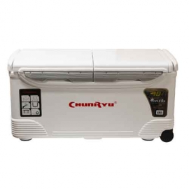 [천류] 아이스박스 48L 캐리어 바퀴형 - 화이트 -