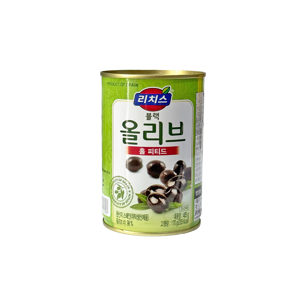 리치스 블랙 올리브 405g-홀 피티드-캔