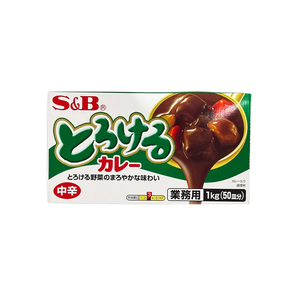 S&B 토로케루카레 중간매운맛 1kg 고형 일본 카레