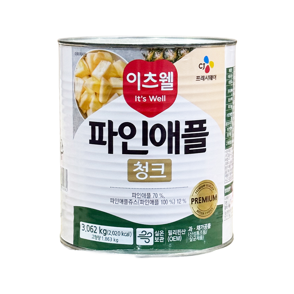 이츠웰 프리미엄 파인애플 청크 3062g