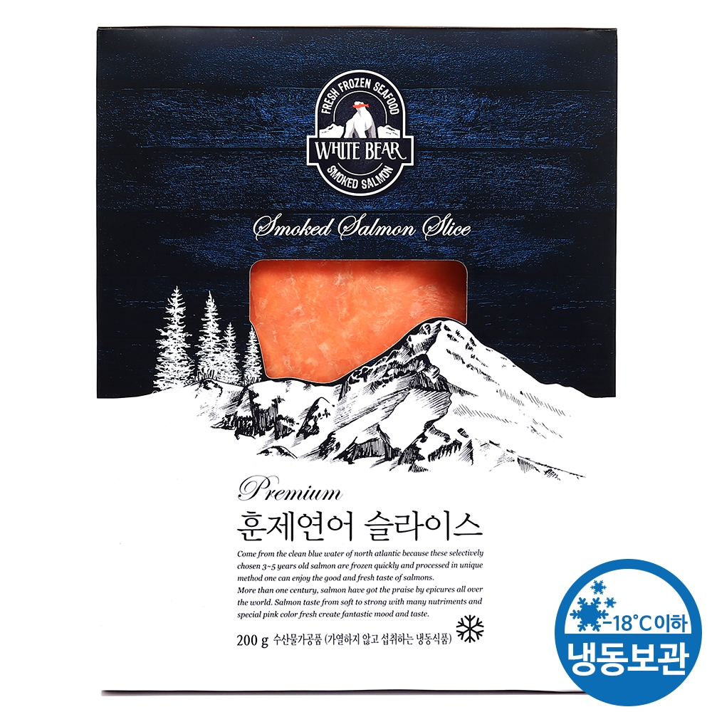 화이트베어 프리미엄 훈제연어 슬라이스 200g / 냉동