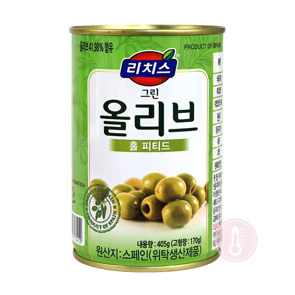 리치스 그린올리브 홀 405g -캔