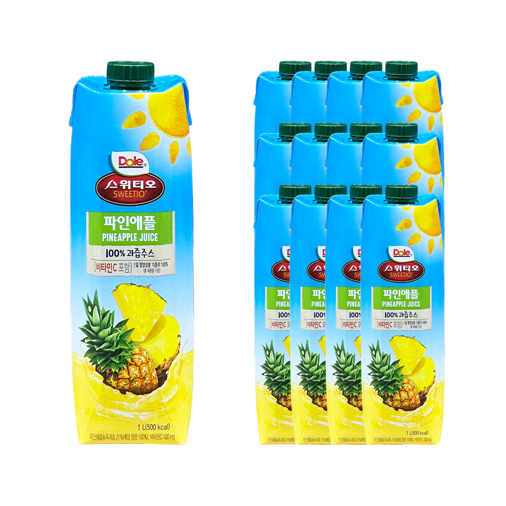 돌 스위티오 파인애플 주스 한박스 (1L x 12ea)