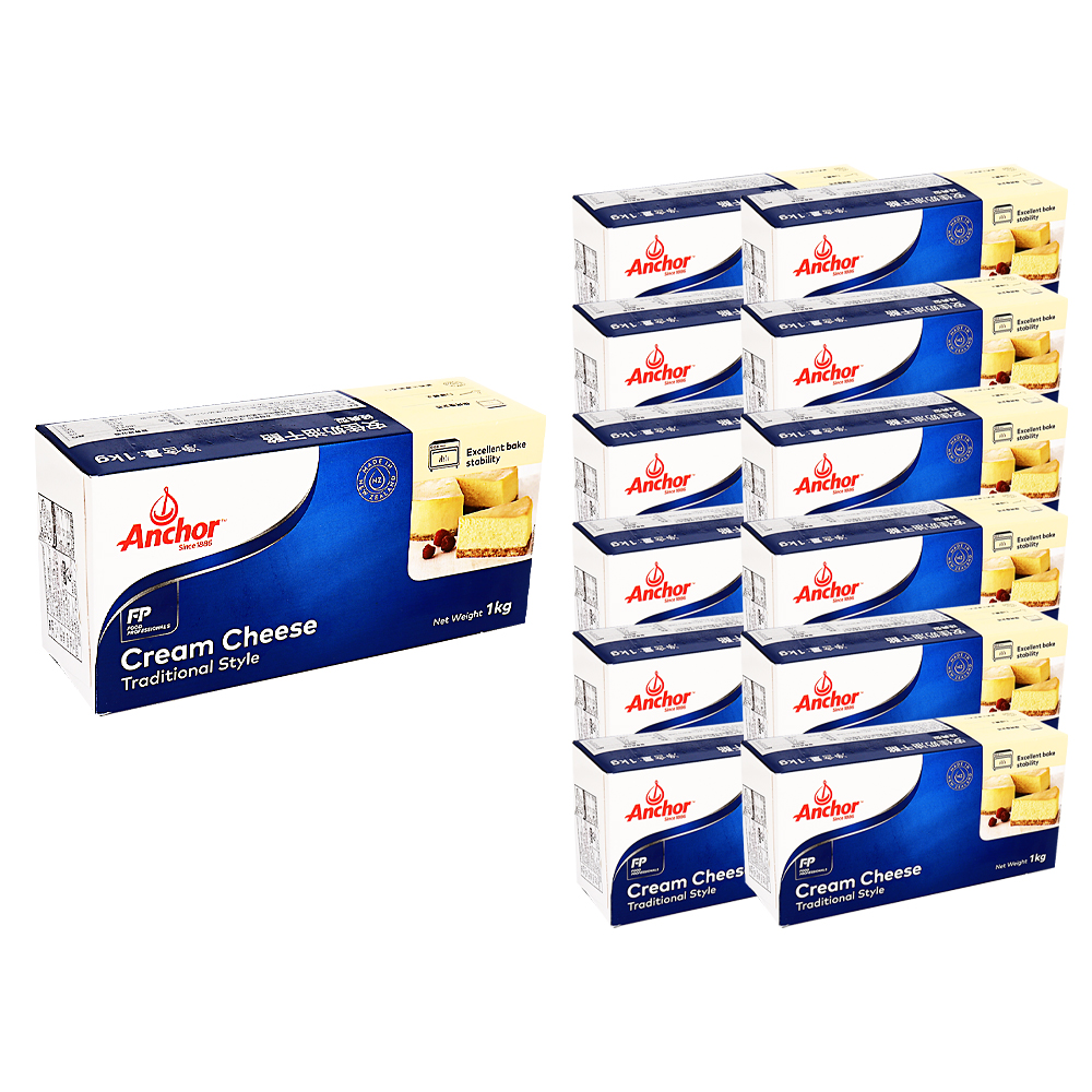 앵커 크림치즈 1kg 한박스 (1kg x 12ea) /냉장-아이스박스무료