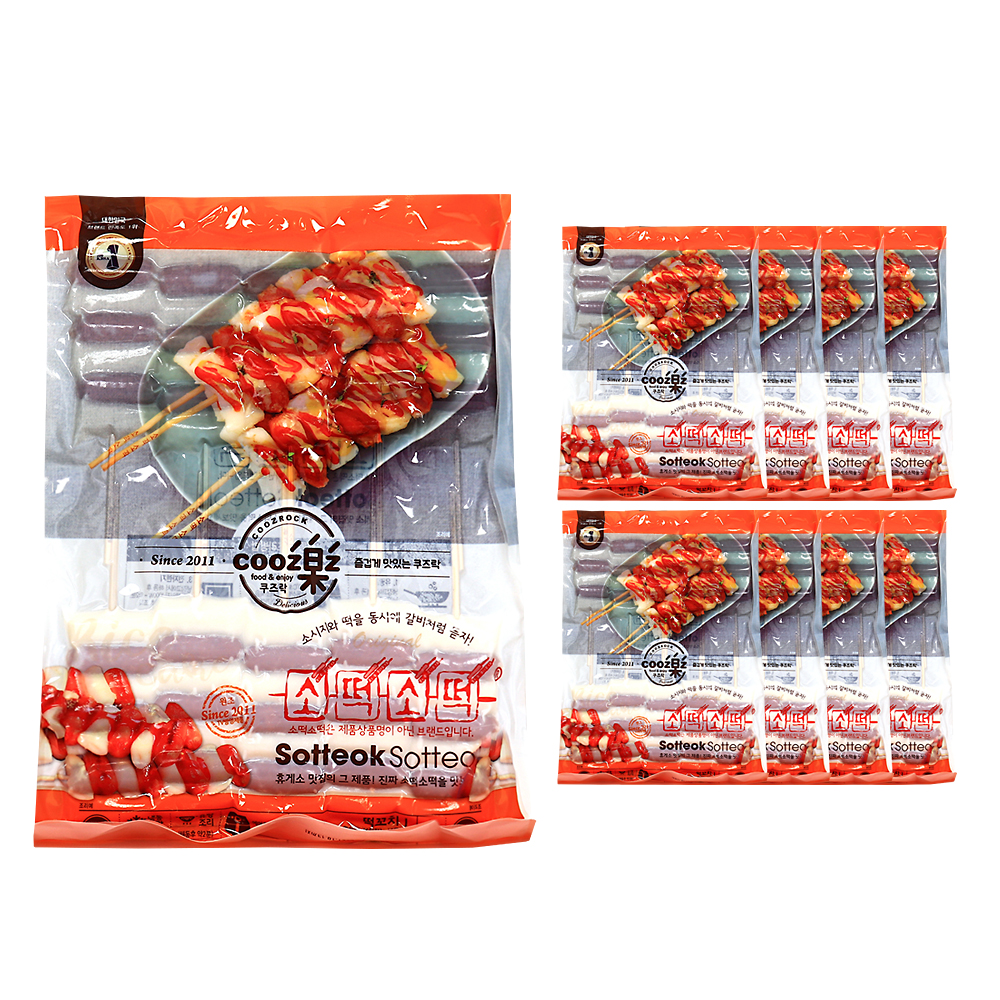 쿠즈락 떡꼬치I 1.3kg /소떡소떡/냉동 한박스 (1.3kg x 8ea)-아이스박스무료
