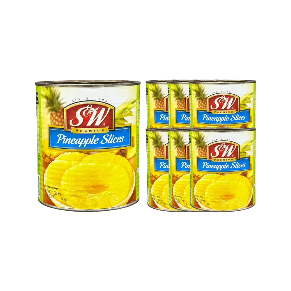 에스앤더블유 프리미엄 파인애플 슬라이스 3062g 한박스 (3.062kg x 6ea)