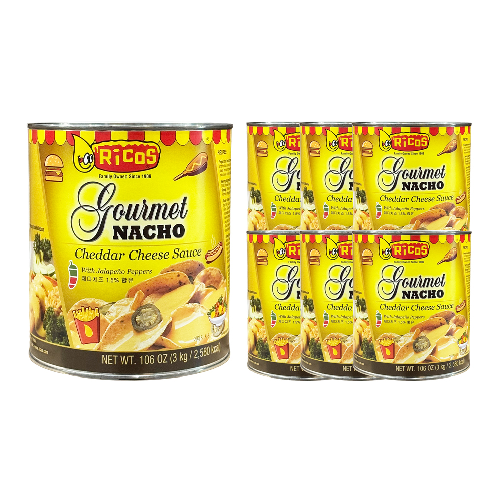 리코스 구어메이 나쵸치즈소스 3kg /캔 한박스 (3kg x 6ea)