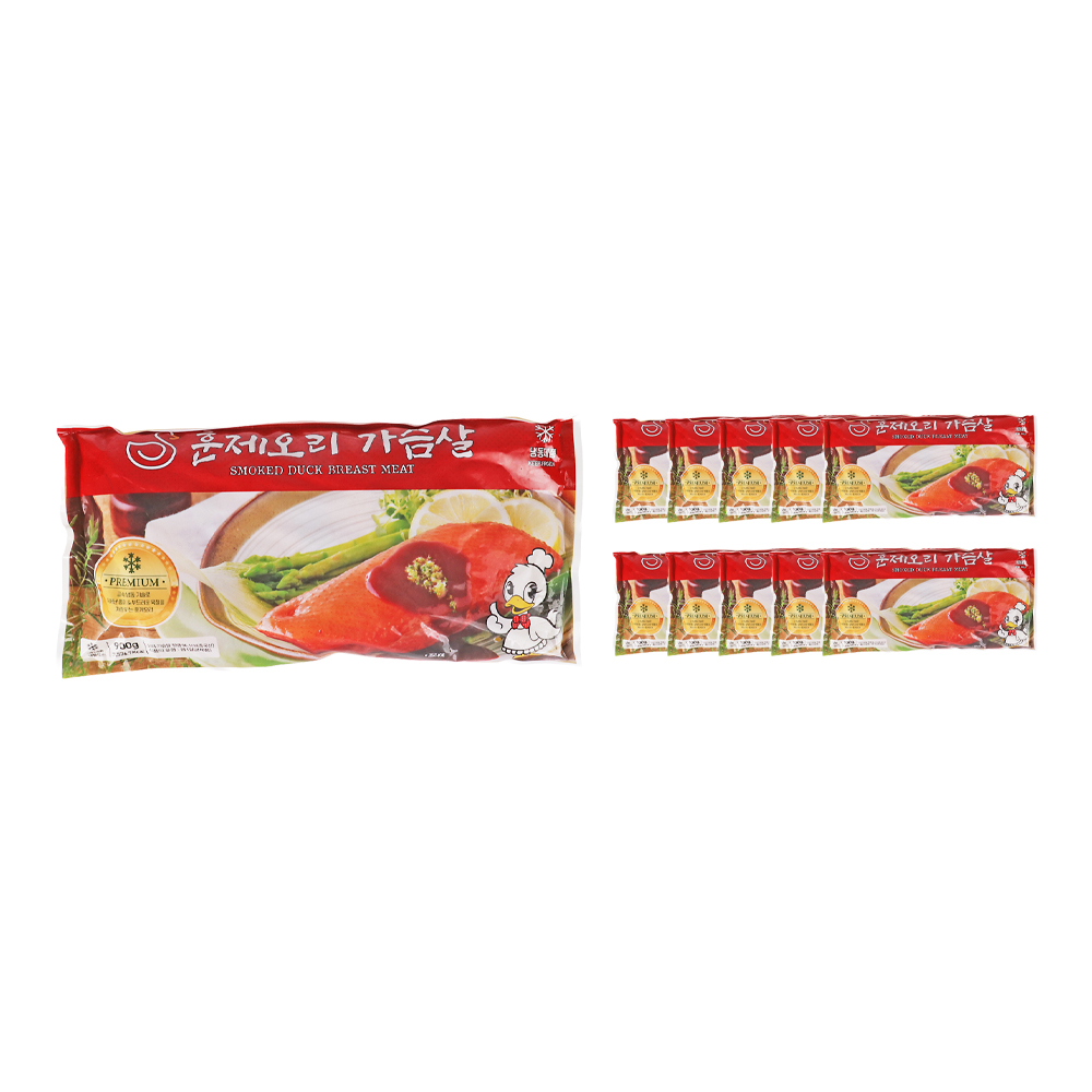 삼아 훈제오리 가슴살 900g(225gx4ea) /냉동 한박스 (900g(225g x 4ea) x 10ea)