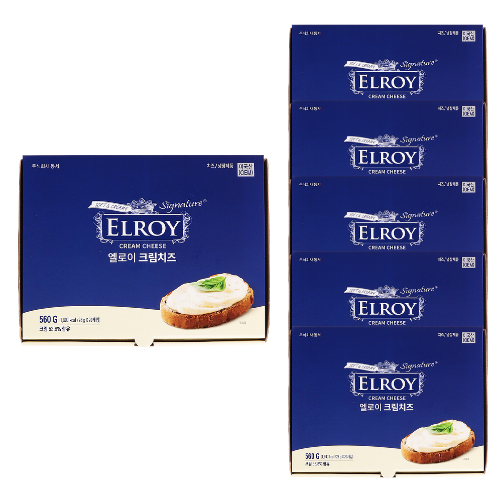 엘로이 크림치즈 포션 560g(28g x 20ea) /냉장 한박스 (560g x 5ea)-아이스박스무료