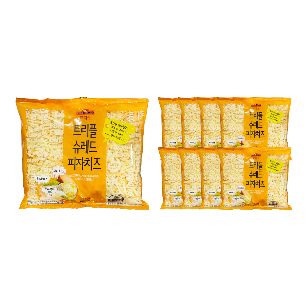 코다노 트리플슈레드피자치즈(모짜렐라,체다,고다) 1kg /냉장 한박스 (1kg x 8ea)