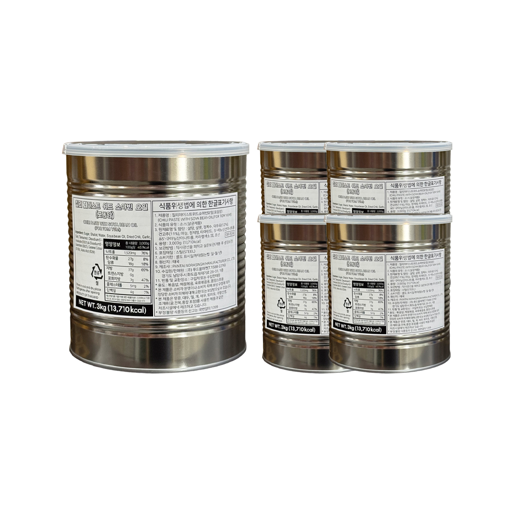 판타이 칠리페이스트 위드 소야빈오일(포똠얌) 3kg 한박스 (3kg x 4ea)