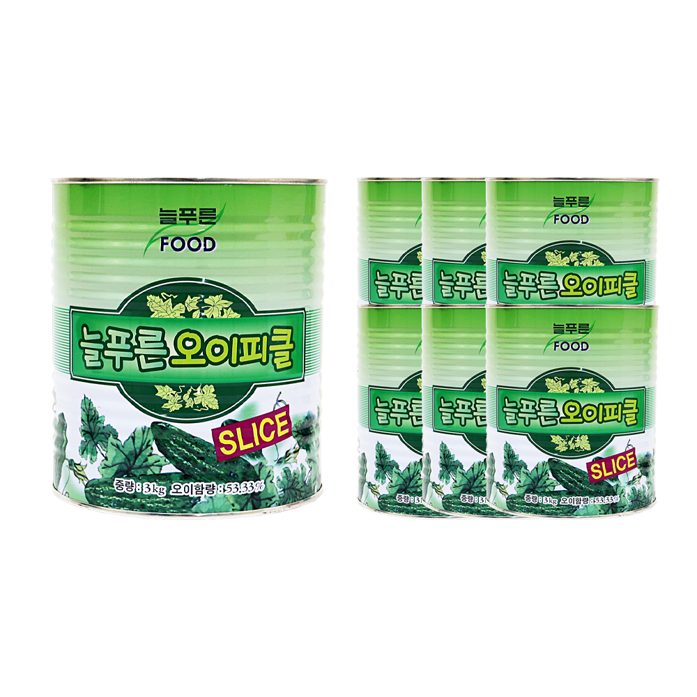 늘푸른 오이피클 슬라이스 3kg 한박스 (3kg x 6ea)