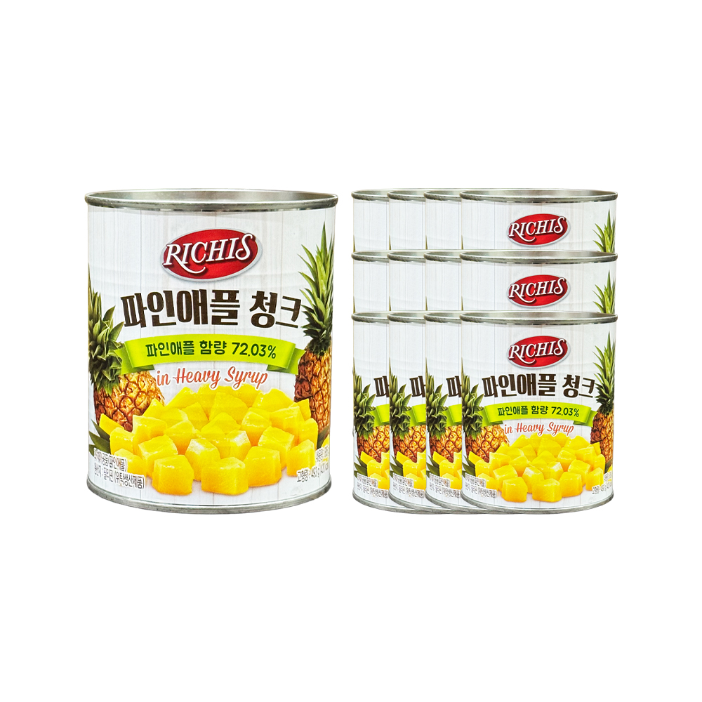 리치스 파인애플 청크 836g 한박스 (836g x 12ea)