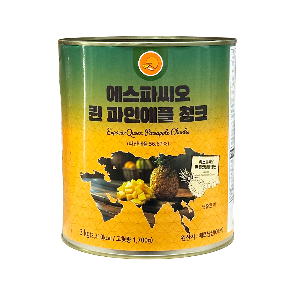 에스파씨오 퀸 파인애플 청크 3kg /베트남산