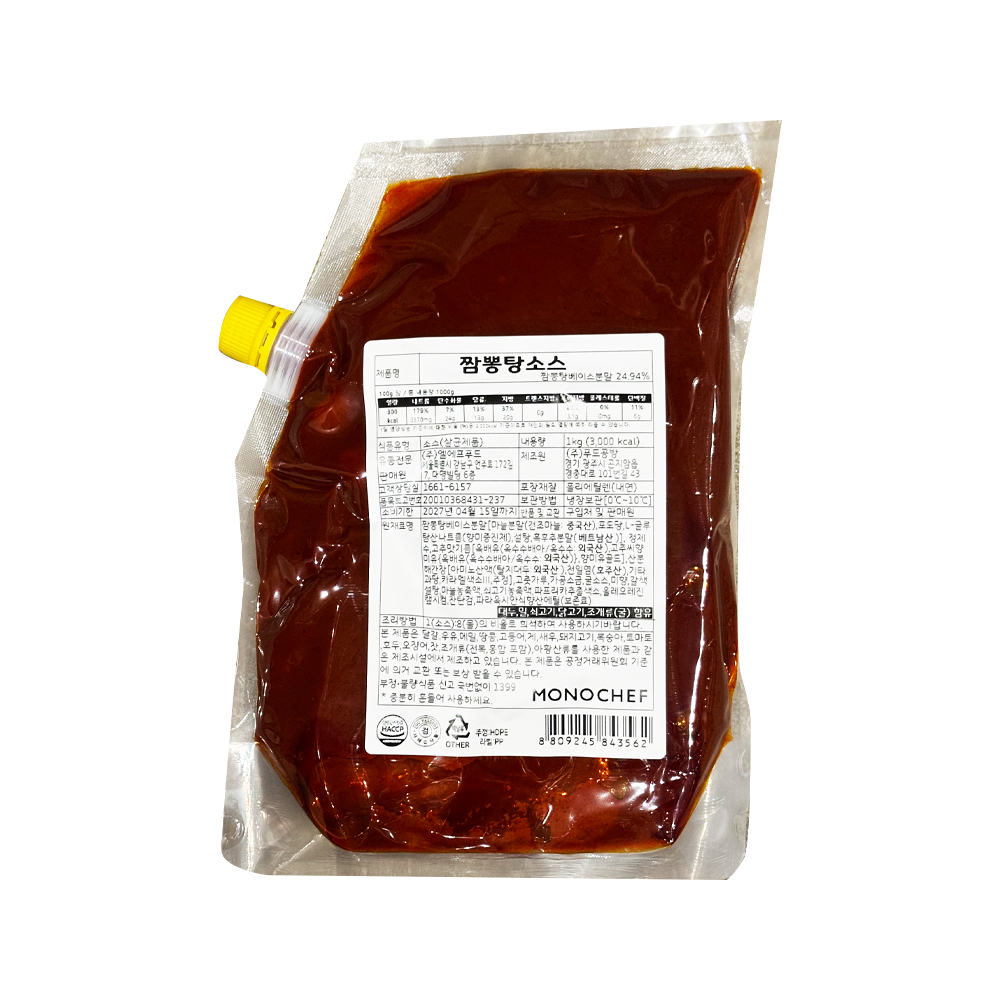 모노쉐프 짬뽕탕소스 1kg /냉장